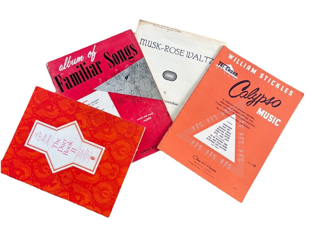 Vintage Piano Sheet Music Lot Mid Century Songbooks Duet Waltz Calypso